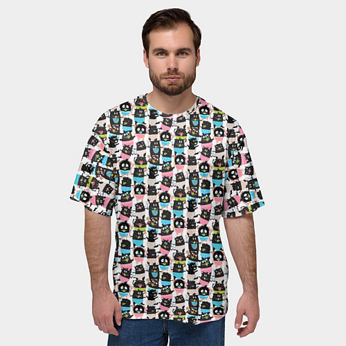 Мужская футболка оверсайз Весёлые монстрики с соской / 3D-принт – фото 3