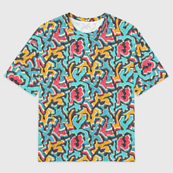 Футболка оверсайз мужская Граффити абстракт гранж, цвет: 3D-принт