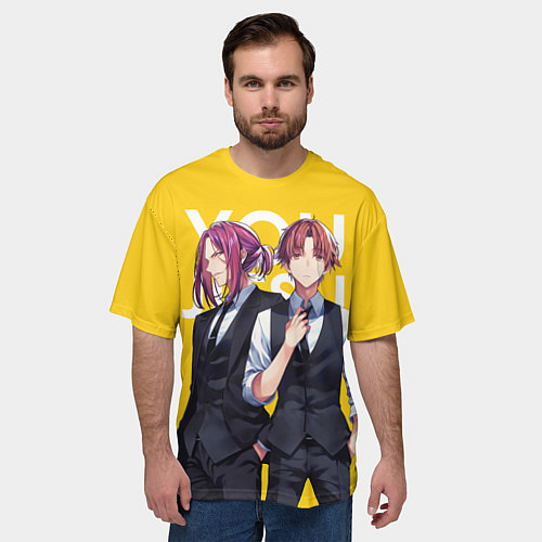 Мужская футболка оверсайз Какеру и Киётака / 3D-принт – фото 3