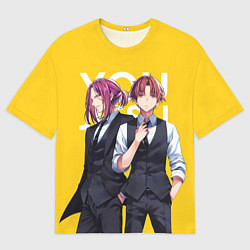Футболка оверсайз мужская Какеру и Киётака, цвет: 3D-принт