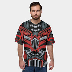 Футболка оверсайз мужская Костюм робота с решеткой, цвет: 3D-принт — фото 2