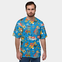 Футболка оверсайз мужская Животные-супергерои, цвет: 3D-принт — фото 2