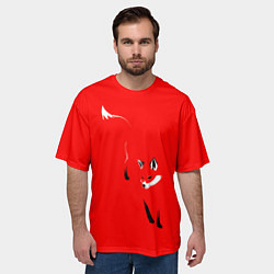Футболка оверсайз мужская Красная лиса, цвет: 3D-принт — фото 2