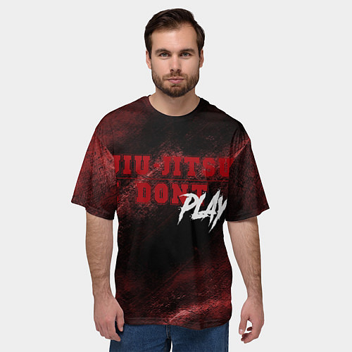 Мужская футболка оверсайз Power jiu-jitsu idp / 3D-принт – фото 3