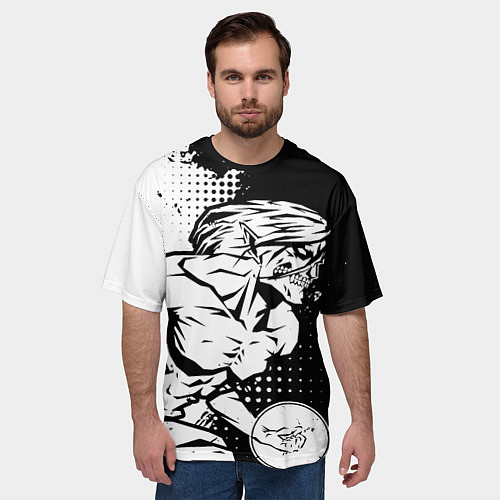 Мужская футболка оверсайз Атакующий титан - Эрен / 3D-принт – фото 3