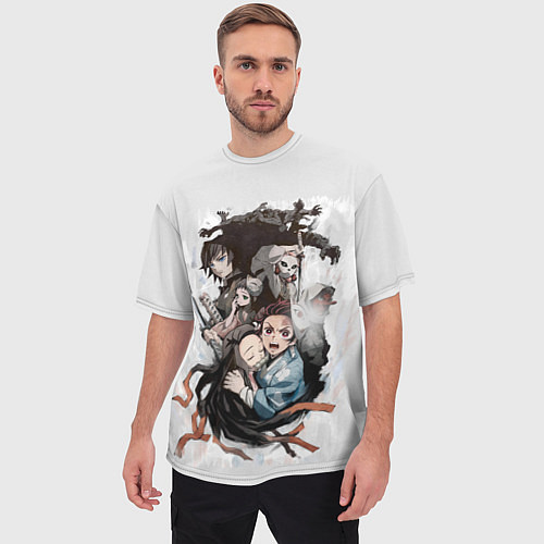 Мужская футболка оверсайз Клинок рассекающий демонов - персонажи / 3D-принт – фото 3