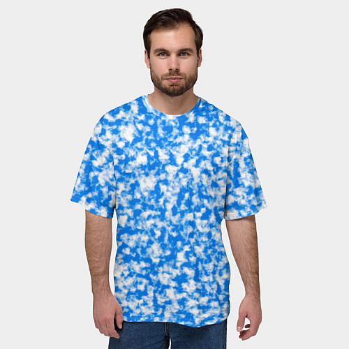 Мужская футболка оверсайз Абстрактные облака - текстура / 3D-принт – фото 3