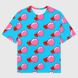 Футболка оверсайз мужская Губы с жвачкой, цвет: 3D-принт