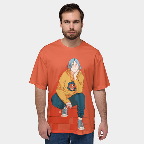 Мужская футболка оверсайз Ланга на ступеньках / 3D-принт – фото 3