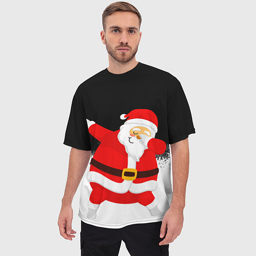 Мужская футболка оверсайз Дед мороз dab / 3D-принт – фото 3
