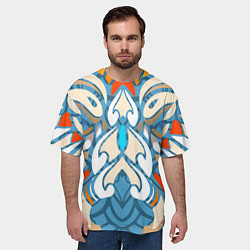 Футболка оверсайз мужская Нежные восточные узоры, цвет: 3D-принт — фото 2