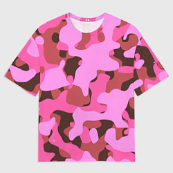 Футболка оверсайз мужская Абстракция в розовых тонах, цвет: 3D-принт