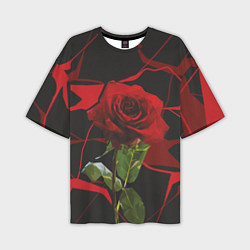 Футболка оверсайз мужская Одинокая красная роза, цвет: 3D-принт