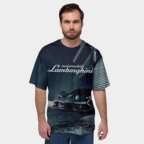 Мужская футболка оверсайз Lamborghini - power - Italy / 3D-принт – фото 3