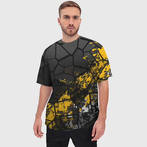 Мужская футболка оверсайз Имперская геометрия / 3D-принт – фото 3