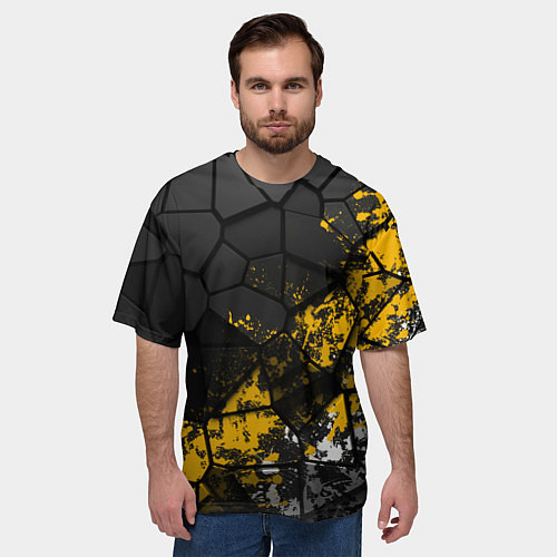 Мужская футболка оверсайз Имперская геометрия / 3D-принт – фото 3