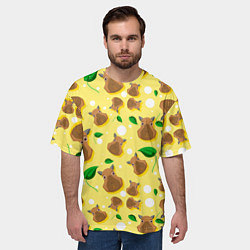 Футболка оверсайз мужская Капибара паттерн, цвет: 3D-принт — фото 2