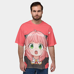 Футболка оверсайз мужская Anya Forger - Spy x Family, цвет: 3D-принт — фото 2