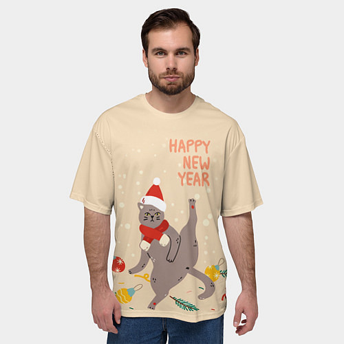 Мужская футболка оверсайз Хоба / 3D-принт – фото 3