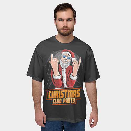 Мужская футболка оверсайз Рождественская вечеринка / 3D-принт – фото 3
