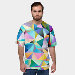 Футболка оверсайз мужская Полигональная текстура, цвет: 3D-принт — фото 2
