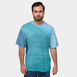 Футболка оверсайз мужская Абстрактные волнообразные линии и полосы, цвет: 3D-принт — фото 2