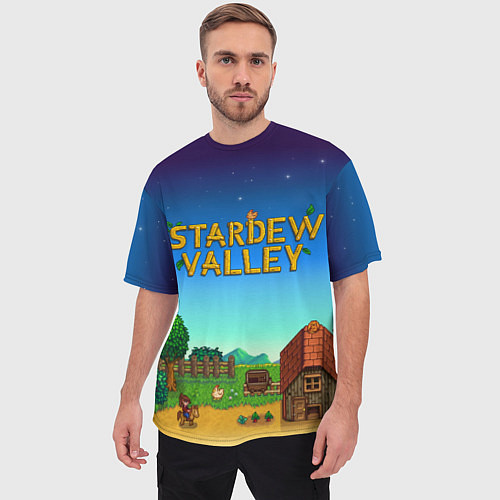Мужская футболка оверсайз Мой дом в Stardew Valley / 3D-принт – фото 3