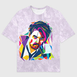 Футболка оверсайз мужская Геометрический портрет Джонни Деппа, цвет: 3D-принт