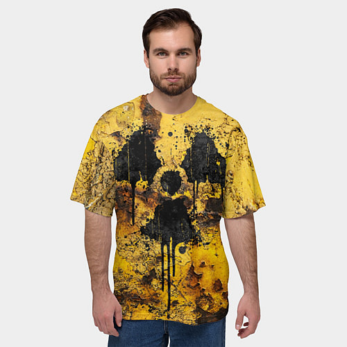 Мужская футболка оверсайз Rusty radiation / 3D-принт – фото 3