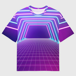 Футболка оверсайз мужская Вход в неоновый портал, цвет: 3D-принт