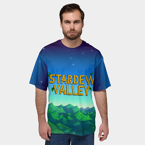 Мужская футболка оверсайз Горы Stardew Valley / 3D-принт – фото 3