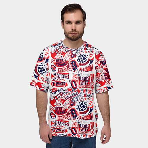 Мужская футболка оверсайз Made fresh daily / 3D-принт – фото 3