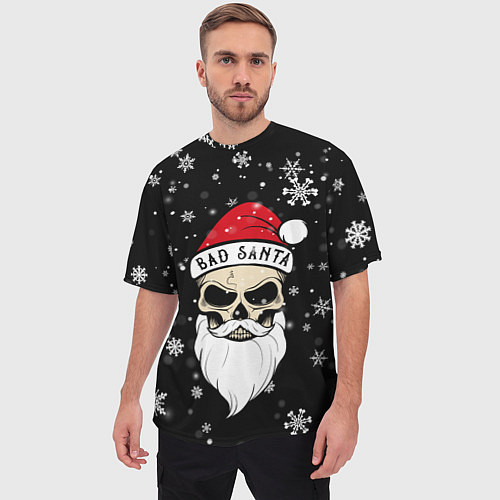 Мужская футболка оверсайз Christmas Bad Santa / 3D-принт – фото 3