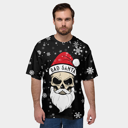Мужская футболка оверсайз Christmas Bad Santa / 3D-принт – фото 3