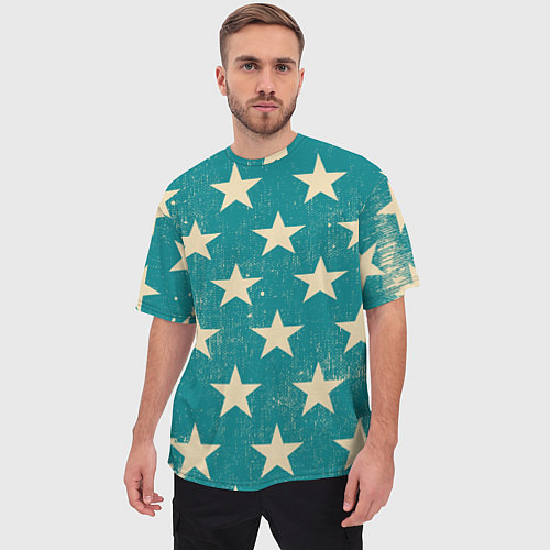 Мужская футболка оверсайз Super stars / 3D-принт – фото 3