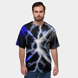 Футболка оверсайз мужская Молния в космосе, цвет: 3D-принт — фото 2