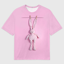 Футболка оверсайз мужская Розовый зайка, цвет: 3D-принт