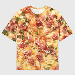 Мужская футболка оверсайз Вкусная пицца