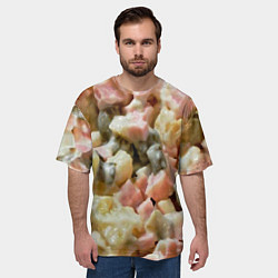 Футболка оверсайз мужская Салат оливье, цвет: 3D-принт — фото 2