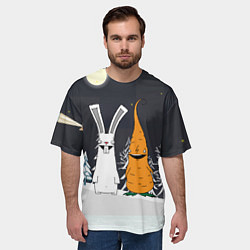 Футболка оверсайз мужская Заяц и морковка, цвет: 3D-принт — фото 2