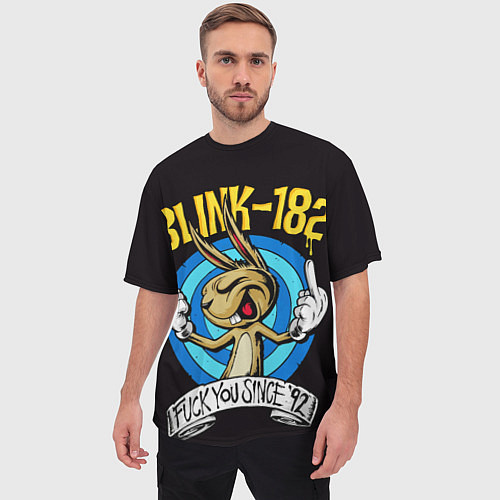 Мужская футболка оверсайз Blink - fuck you since / 3D-принт – фото 3