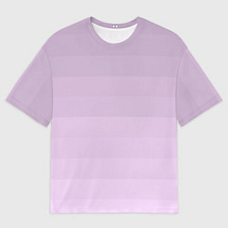 Футболка оверсайз мужская Монохромный полосатый розовато-сиреневый, цвет: 3D-принт
