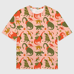 Футболка оверсайз мужская Dinosaurs with gifts, цвет: 3D-принт