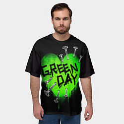Футболка оверсайз мужская Green day heart nails, цвет: 3D-принт — фото 2