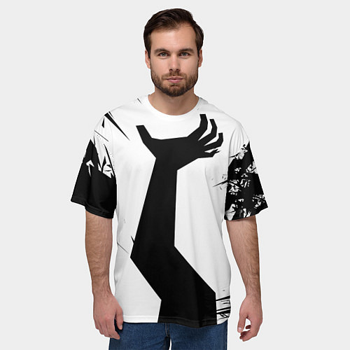 Мужская футболка оверсайз Удушье рука / 3D-принт – фото 3