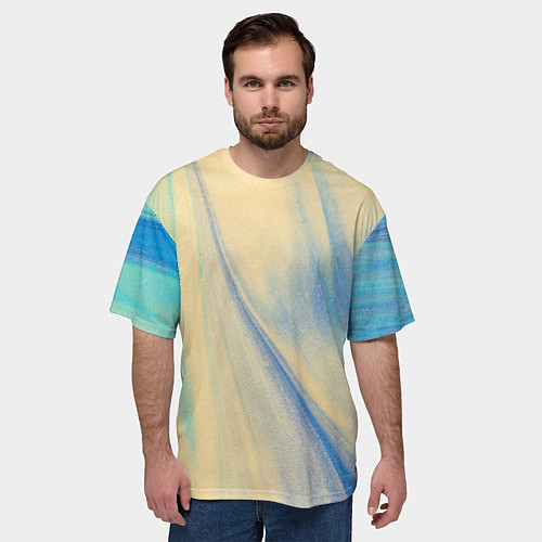 Мужская футболка оверсайз Красочный песок / 3D-принт – фото 3