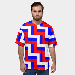 Футболка оверсайз мужская Плетение триколор, цвет: 3D-принт — фото 2