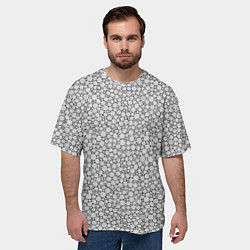 Футболка оверсайз мужская Круги штрихованные, цвет: 3D-принт — фото 2