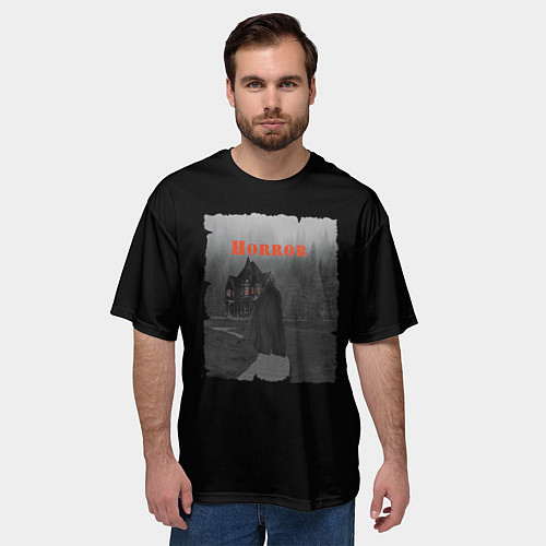 Мужская футболка оверсайз Мрачный дом / 3D-принт – фото 3