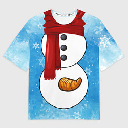 Футболка оверсайз мужская Снеговик затейник, цвет: 3D-принт
